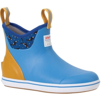 Xtratuf Women's Salmon Sisters 6" Waterproof Ankle Deck Boot - Blue - XWAB2SS - Overlook Boots