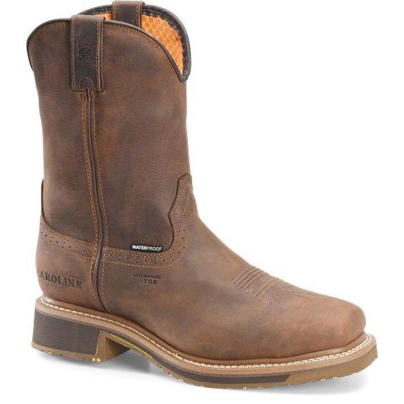 Carolina Men’s Anchor 10” WP Comp Square Toe Roper Work Boot - CA8536 8 / Medium / Brown - Overlook Boots