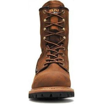 Carolina Men s Elm 8 Steel Toe WP Logger Work Boot Brown CA9821