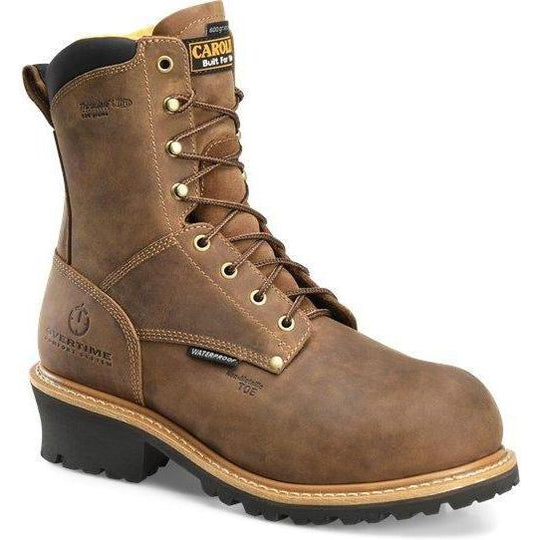 Carolina Men's Poplar 8" Composite Toe Waterproof Insulated Logger Work Boot - CA9851 7.0 / Medium / Brown - Overlook Boots