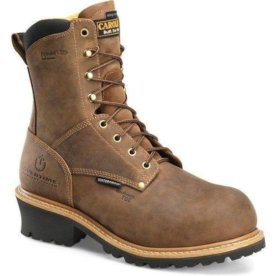 Carolina Men’s Poplar 8” Comp Toe WP Ins Loggger Work Boot - CA9851 8 / Medium / Brown - Overlook Boots