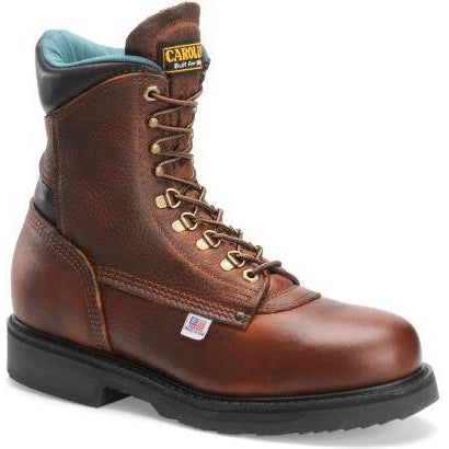 Carolina Men's Sarge Hi USA Made 8" Plain Toe Work Boot Amber Gold 809 7 / Medium / Light Brown - Overlook Boots