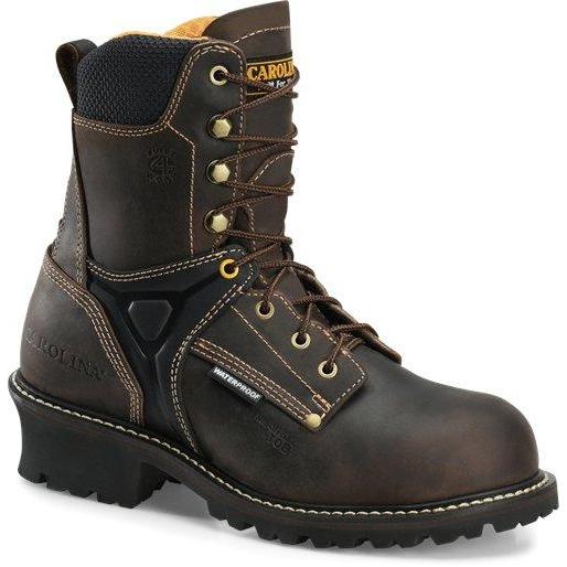 Carolina Men's Timber 8" Comp Toe WP Logger Work Boot - Brown - CA6921 8 / Medium / Brown - Overlook Boots
