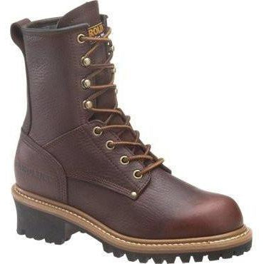 Carolina Women's Elm 8" Logger Work Boot - Brown - CA421 4.0 / Medium / Dark Brown - Overlook Boots