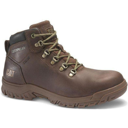 CAT Womens Mae Steel Toe Waterproof Work Shoe - Brown - P91011 5.0 / Medium / Brown - Overlook Boots