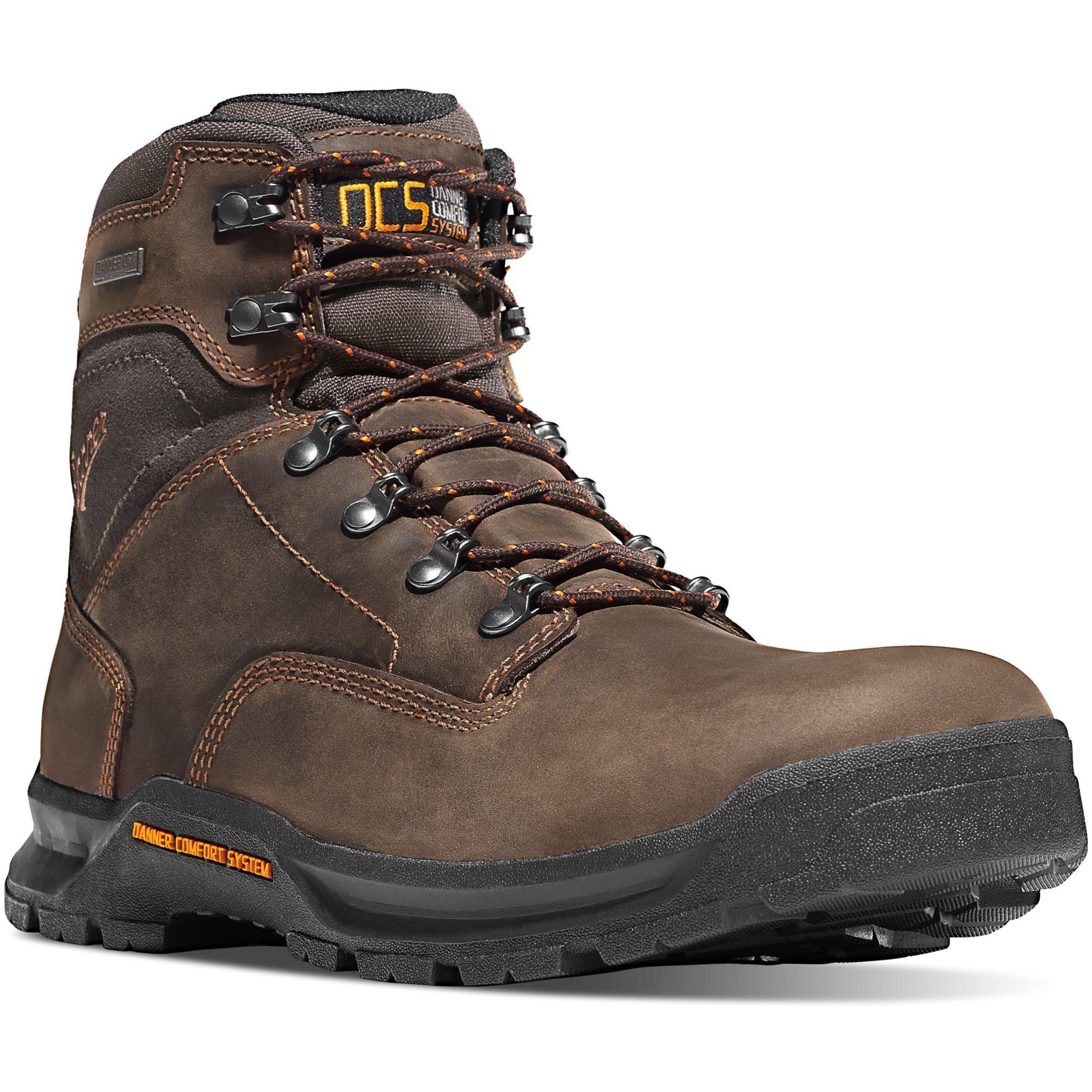 Danner Men's Crafter 6" Composite Toe Waterproof Work Boot - Brown - 12435 7 / Medium / Brown - Overlook Boots