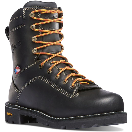 Danner Men's Quarry USA Made 8" Alloy Toe Waterproof Work Boot - Black - 17311 7.0 / Medium / Black - Overlook Boots