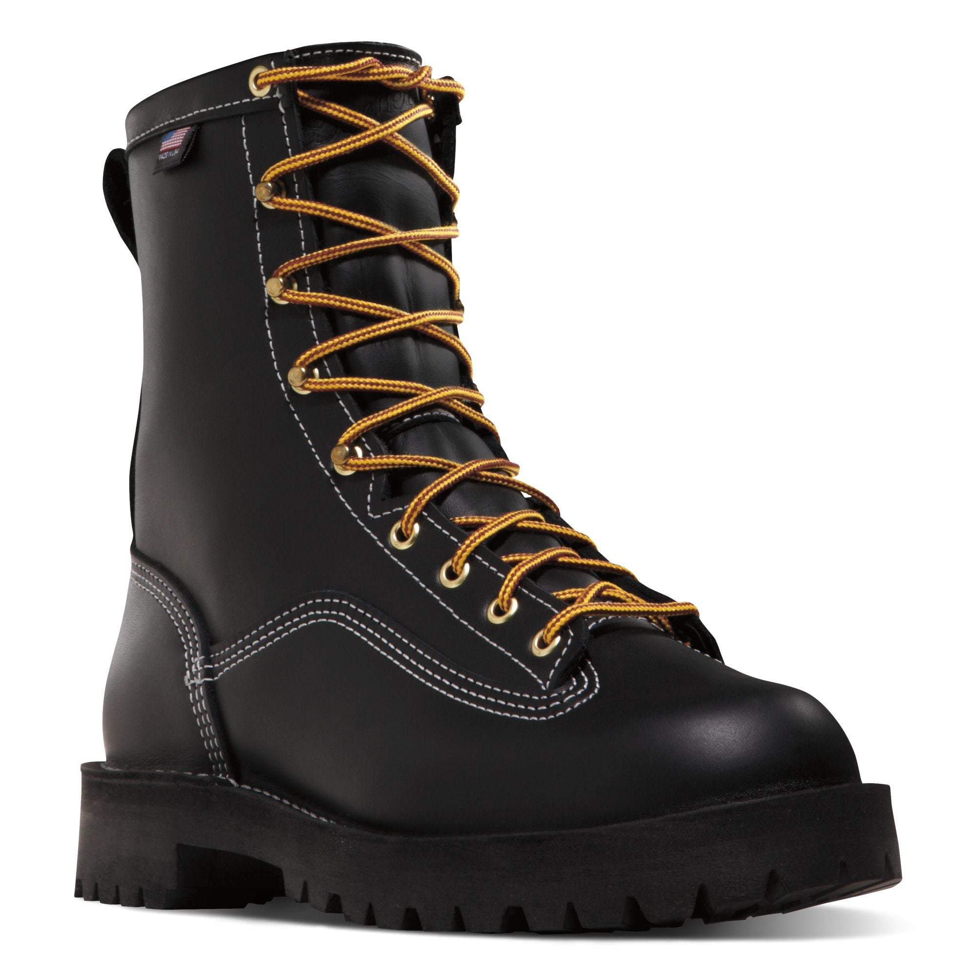 Danner Men's Rain Forest USA Made 8" Comp Toe WP Work Boot Black 11550 7 / Medium / Black - Overlook Boots