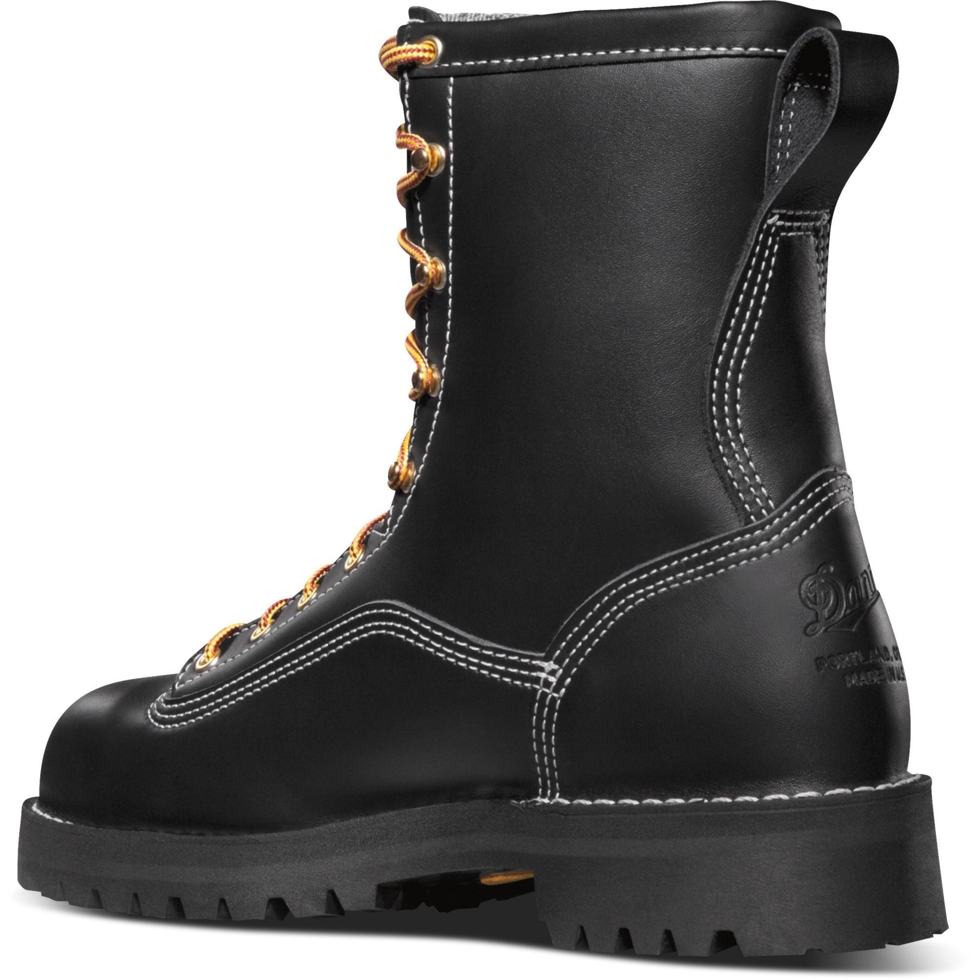 Danner Men's Rain Forest USA Made 8" Insulated WP Work Boot Black 11700  - Overlook Boots