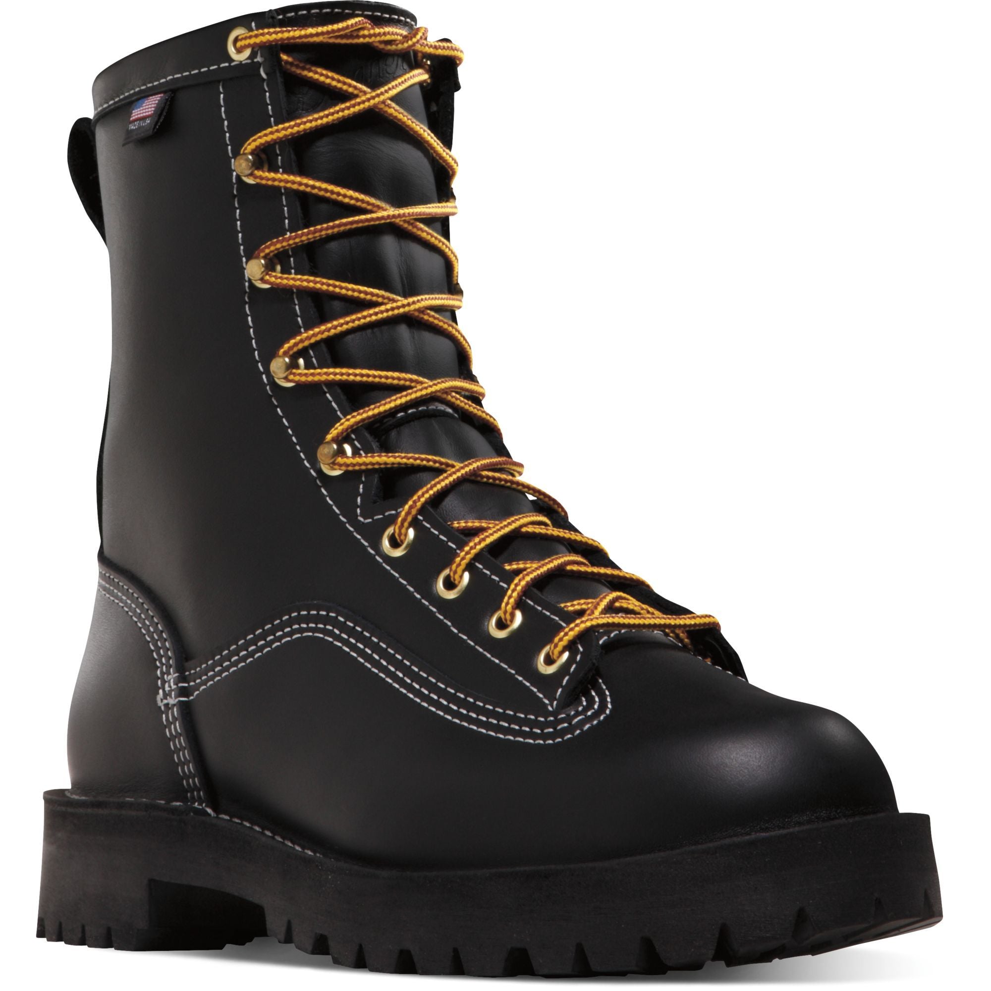 Danner Men's Rain Forest USA Made 8" Insulated WP Work Boot Black 11700 7 / Medium / Black - Overlook Boots