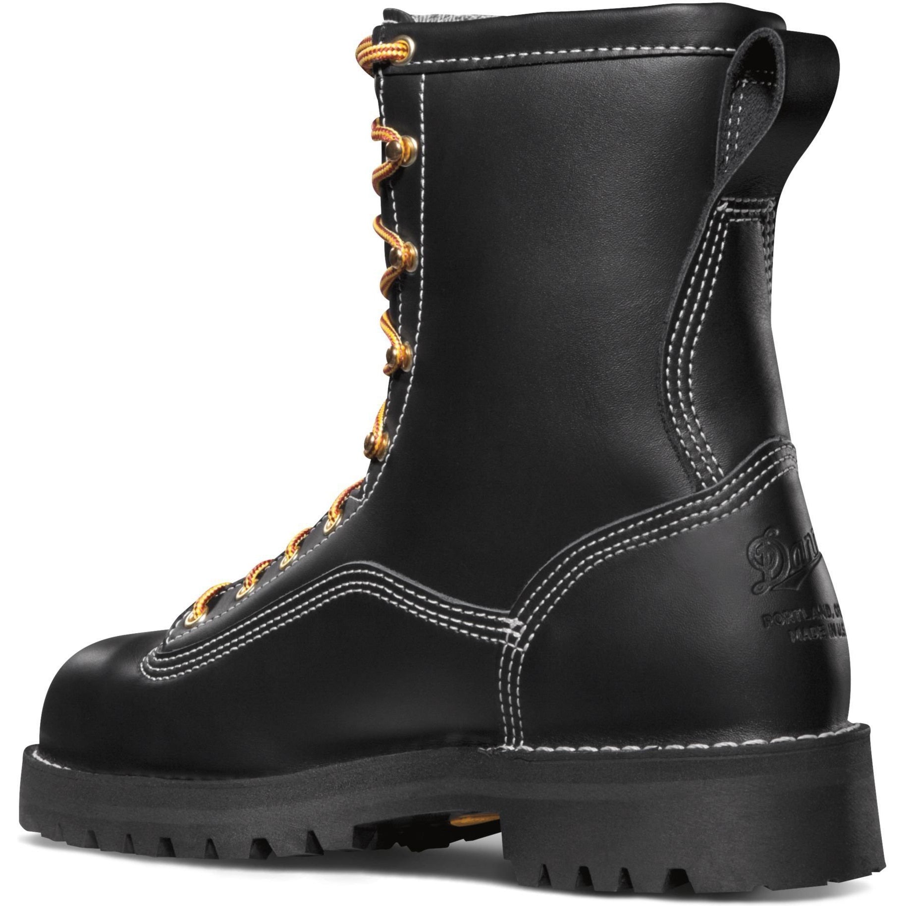 Danner Men's Rain Forest USA Made 8" Soft Toe WP Work Boot Black 11500  - Overlook Boots