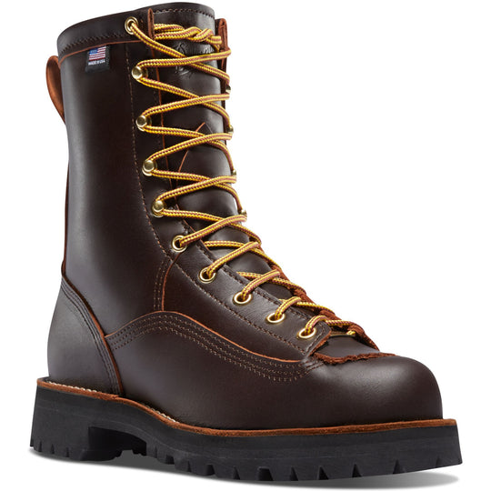 Danner Men's Rain Forest USA Made 8" Soft Toe Waterproof Work Boot Brown 10600 7.0 / Medium / Brown - Overlook Boots