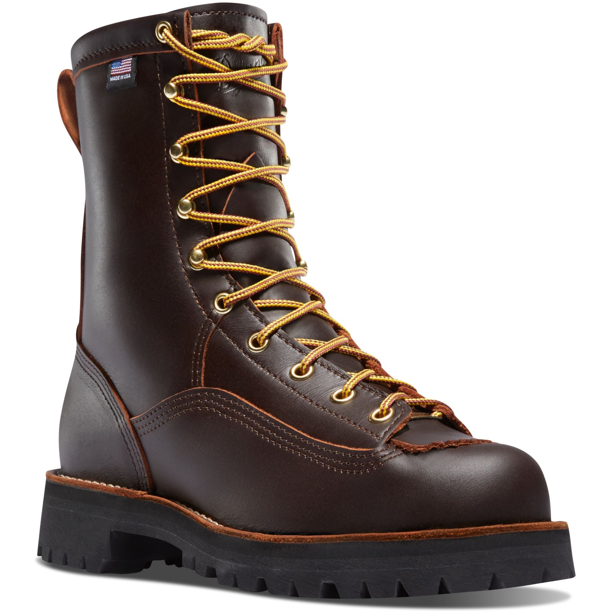 Danner Men's Rain Forest USA Made 8" Soft Toe WP Work Boot Brown 10600 7 / Medium / Brown - Overlook Boots