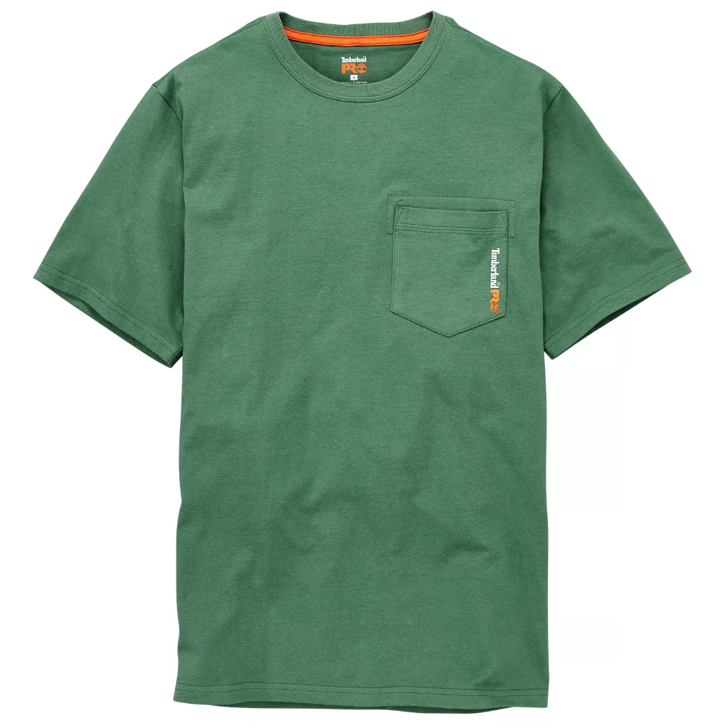 Timberland Pro Men's Base Plate Blende Short Sleeve Work T-Shirt - Duck Green - TB0A1HNS Extra Large / Green - Overlook Boots