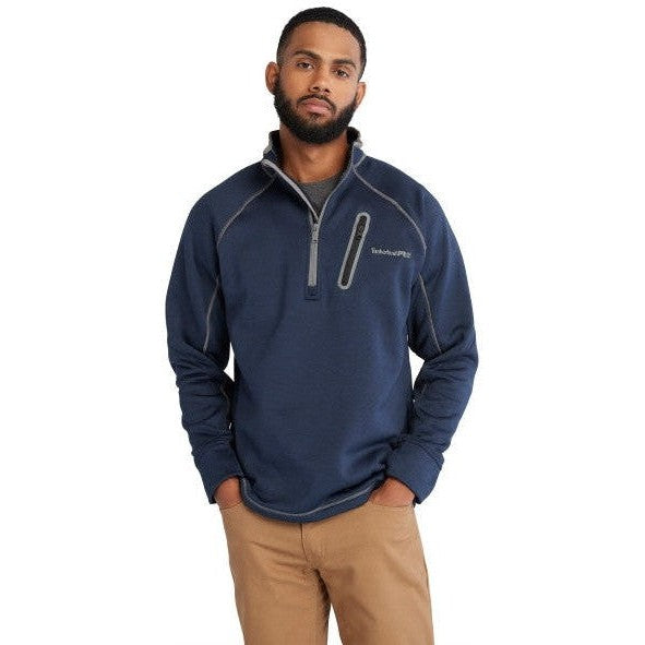 Timberland Pro Men's Reaxion 1/4 Athletic Fleece Jacket -Navy- TB0A55RV440 Small / Navy Heather - Overlook Boots