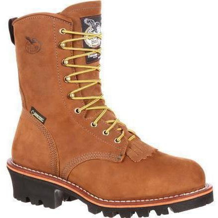 Georgia Men's 8" Stl Toe WP Insulated Logger Work Boot - Brown - G9382 8 / Medium / Brown - Overlook Boots