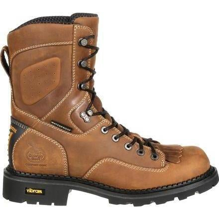 Georgia Men's Comfort Core 8" Low Heel Logger Work Boot Brown GB00122  - Overlook Boots