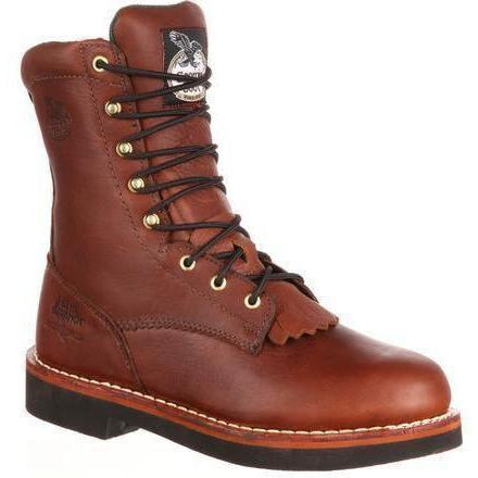 Georgia Men's Farm and Ranch 8" Lacer Work Boot - Brown - G7014 7.5 / Medium / Brown - Overlook Boots