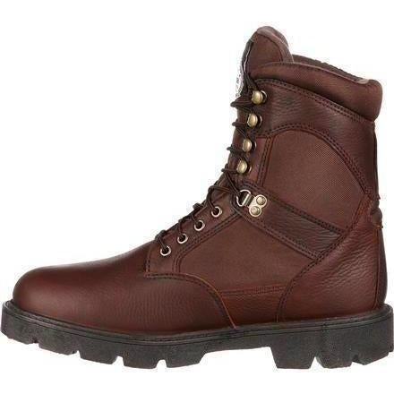 Georgia Men's Homeland 8" Stl Toe Waterproof Work Boot - Brown - G107  - Overlook Boots