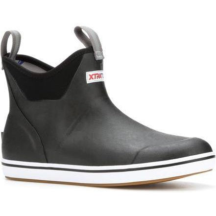 Xtratuf Men's 6" Ankle Deck Waterproof Slip On Shoe - Black - 22736 7 / Black / Medium - Overlook Boots