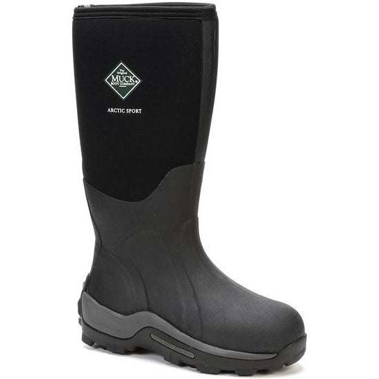 Muck Men's Arctic Sport Tall 17" WP Pull-On  Rubber Work Boot- Black- ASP-000A 5 / Medium / Black - Overlook Boots
