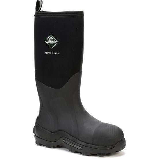 Muck Men's Arctic Sport Tall Steel Toe WP Rubber Work Boot - Black - ASP-STL 7 / Black - Overlook Boots