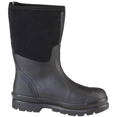 Muck Men's Chore Mid 12" WP Rubber Work Boot - Black - CHM-000A  - Overlook Boots