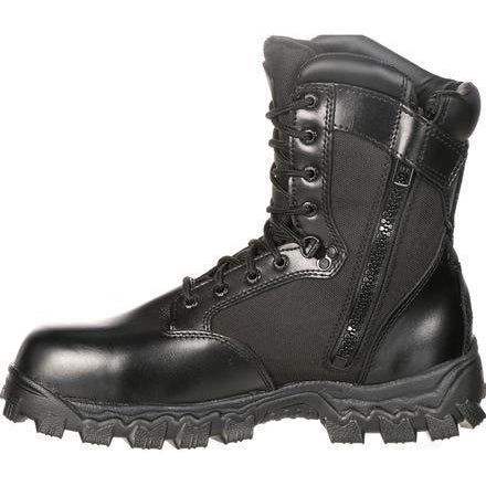 Rocky Men's Alphaforce 8" Zipper Comp Toe WP Duty Boot Black FQ0006173  - Overlook Boots