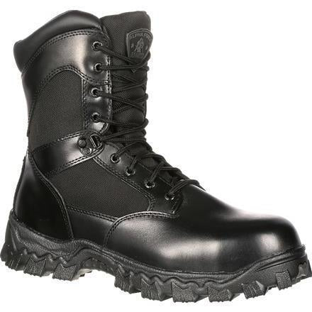 Rocky Men's Alphaforce 8" Zipper Waterproof Duty Boot - Black - FQ0002173 4.0 / Medium / Black - Overlook Boots