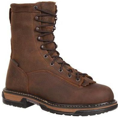 Rocky Men's Ironclad 8" Steel Toe WP Work Boot - Brown - FQ0006698 8 / Medium / Brown - Overlook Boots