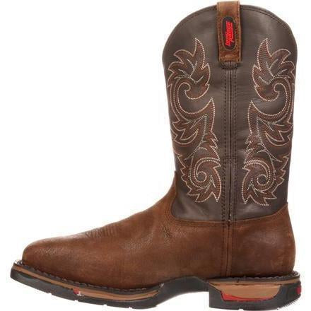 Rocky Men's Long Range Stl Toe WP Pull-on Western Work Boot Brown FQ0006654  - Overlook Boots