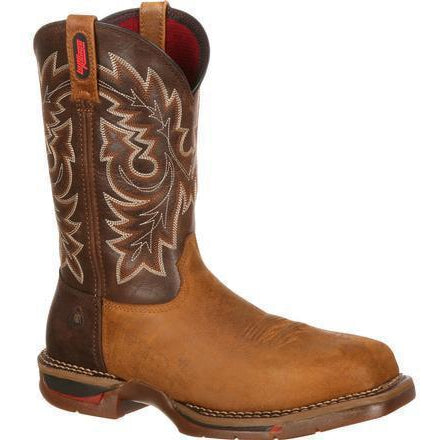 Rocky Men's Long Range WP Carbon Toe Pull-On Western Work Boot - FQ0006132 8 / Medium / Brown - Overlook Boots