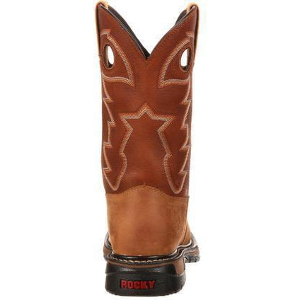Rocky Men's Original Ride Steel Toe WP Western Boot- Brown- RKYW041  - Overlook Boots