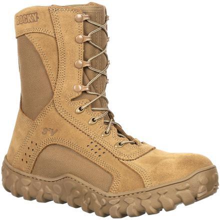 Rocky Men's S2V 8" Steel Toe Tactical Military Boot - Brown - RKC053 7.5 / Medium / Wheat - Overlook Boots