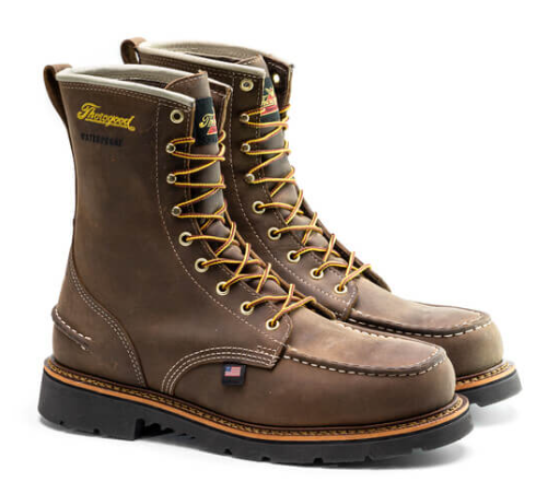 Thorogood Men's 1957 Series 8" Moc Toe Waterproof USA Made Work Boot- 814-3890 14.0 / Wide / Brown - Overlook Boots