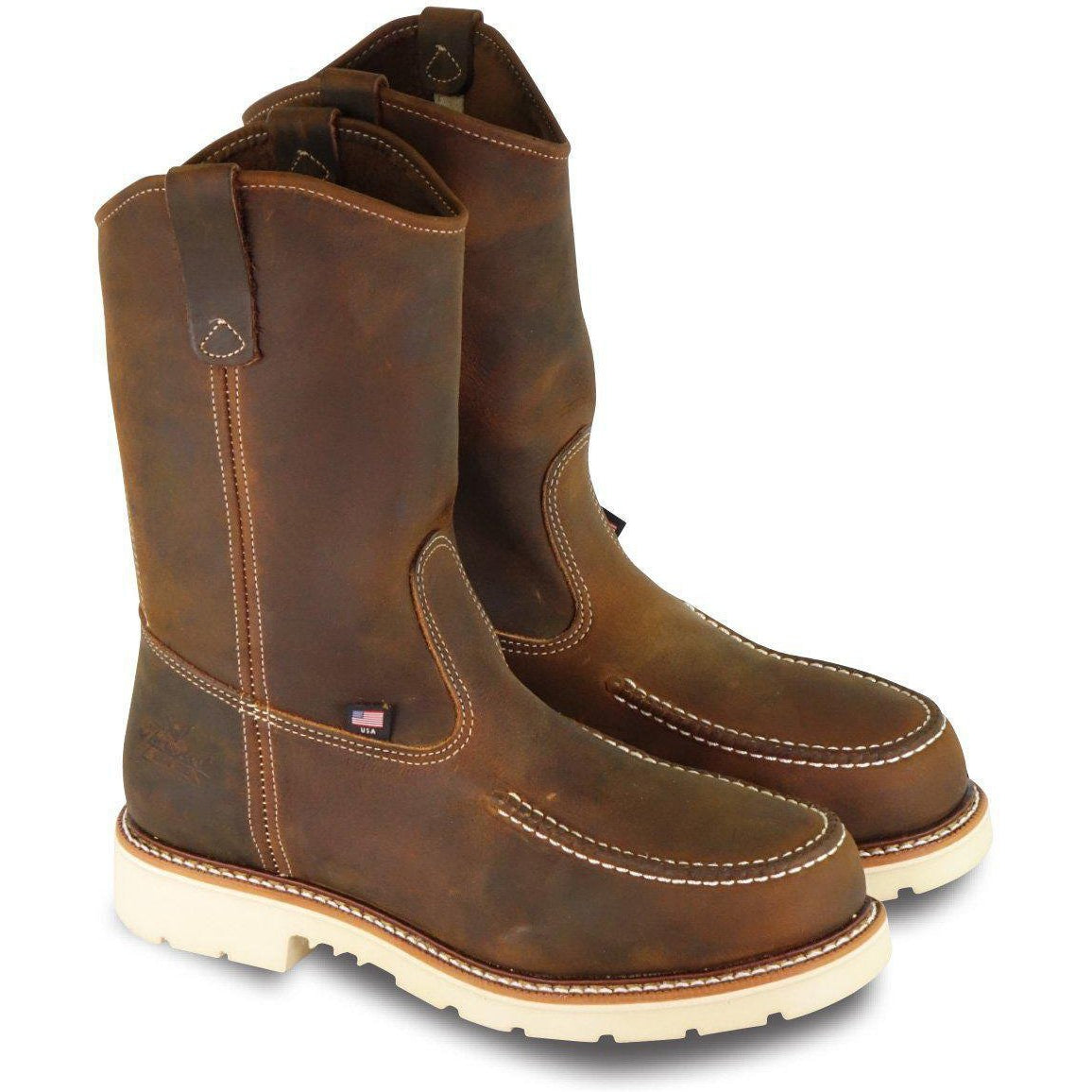 Thorogood Men's 11" USA Made Ranch Stl Moc Toe Work Boot Brown 804-3311 8 / Medium / Brown - Overlook Boots