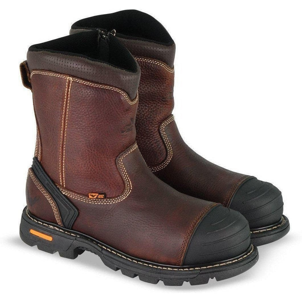 Thorogood Men's 8" Wellington Side-Zip Comp Toe Work Boot - 804-4440 7 / Medium / Brown - Overlook Boots