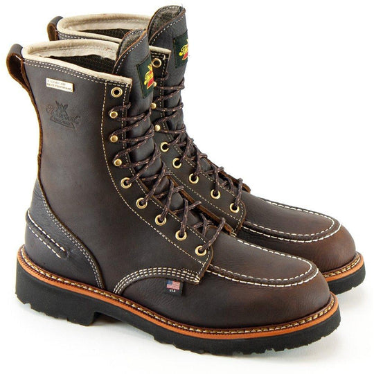Thorogood Men's Flyway 8" USA Made Waterproof Work Boot - Brown - 814-4141 8.0 / Medium / Brown - Overlook Boots
