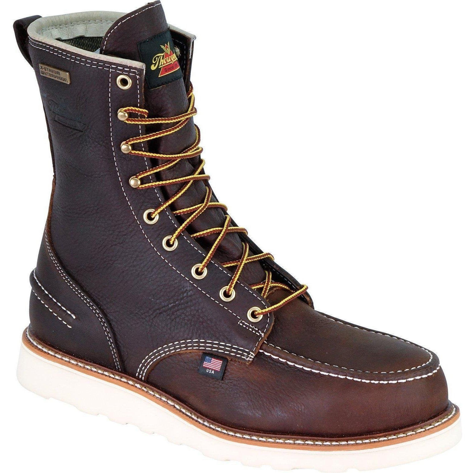 Thorogood Men's USA Made 1957 8" Moc Safety Toe WP Wedge Work Boot 804-3800  - Overlook Boots
