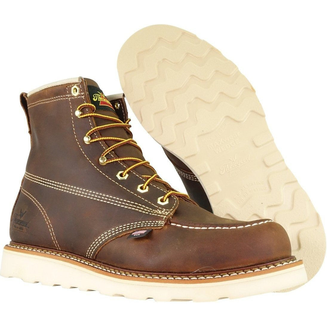 Thorogood Men's USA Made Amer. Heritage 6" Moc Toe Wedge Work Boot 814-4203  - Overlook Boots