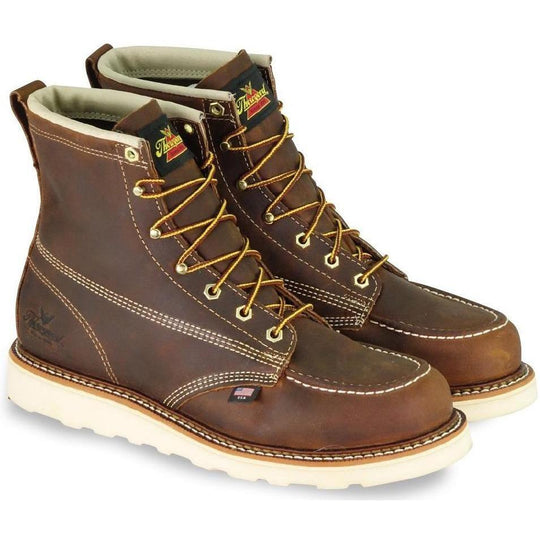 Thorogood Men's USA Made Amer. Heritage 6" Moc Toe Wedge Work Boot 814-4203 5.0 / Medium / Brown - Overlook Boots