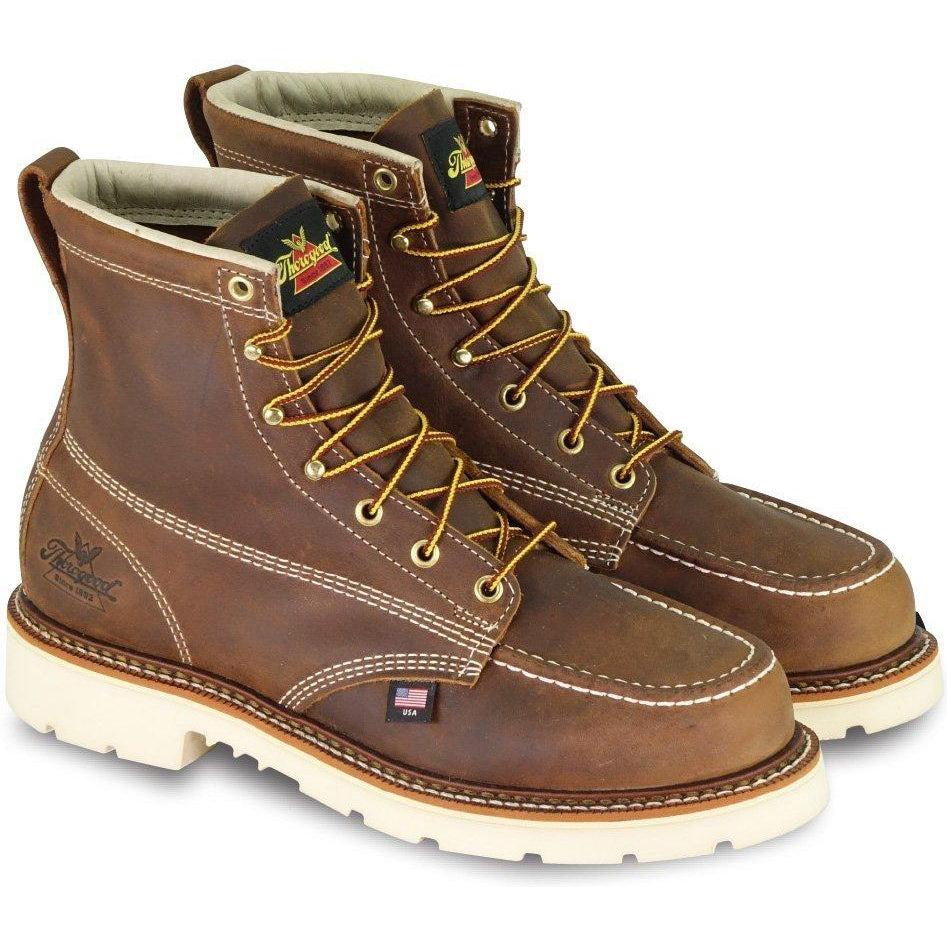 Thorogood Men's USA Made Amer. Heritage 6" Stl Toe Work Boot- 804-4375 8 / Medium / Brown - Overlook Boots