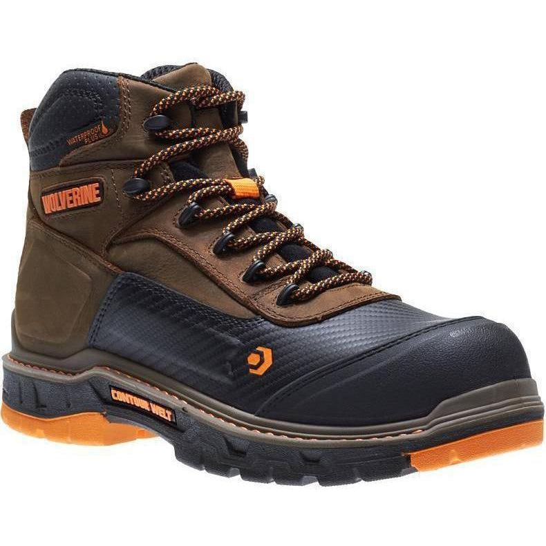 Wolverine Men's Overpass Safety Toe 6" WP Work Boot - Brown - W10717 7 / Medium / Brown - Overlook Boots